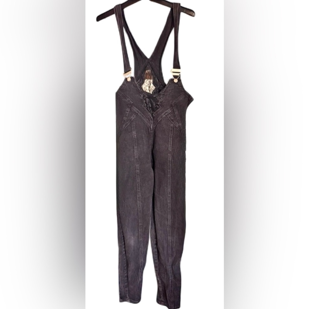 Vintage Black Denim Overalls
